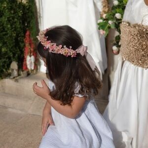 Pink flower crown, handmade with dried flowers